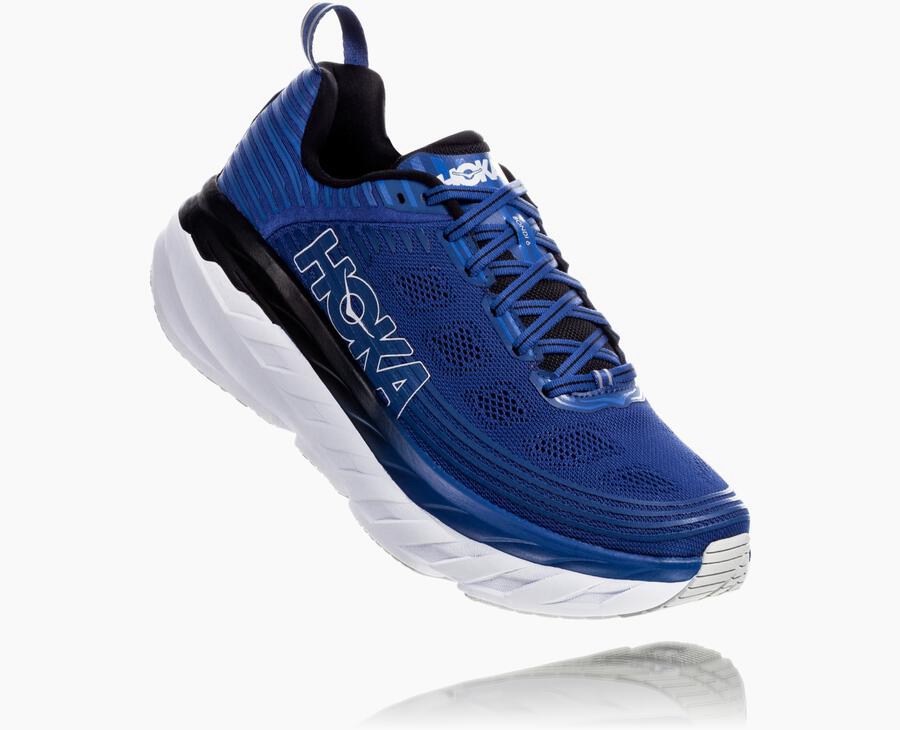 Hoka One One Hardloopschoenen Heren - Bondi 6 - Blauw/Wit - RO5738209